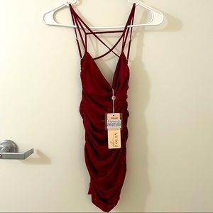 Oh Polly Ruched mini-dress. NWTO